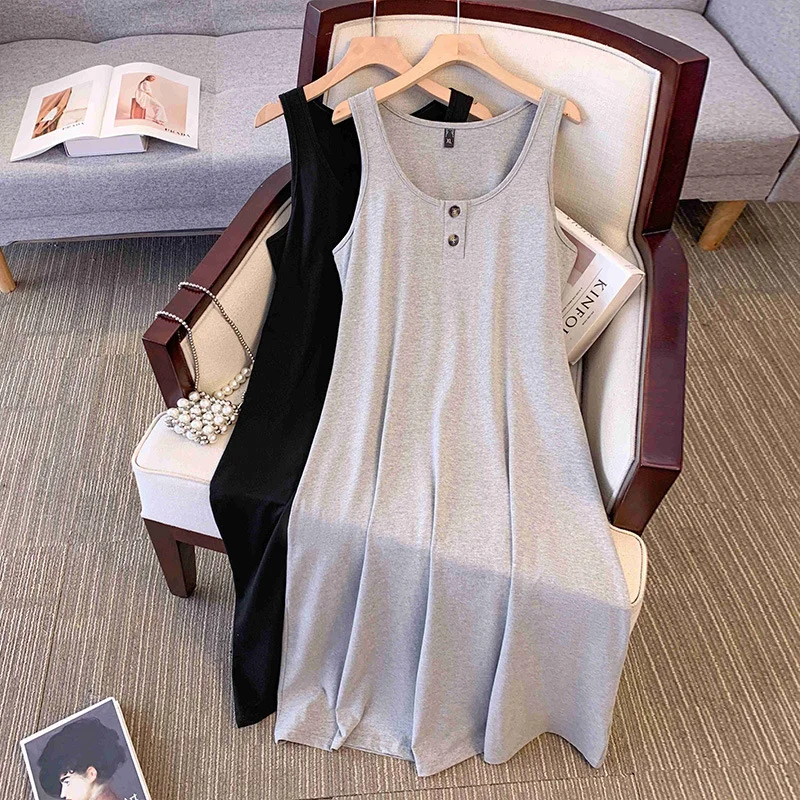 Plus Size Henley T Shirt Tank Dress