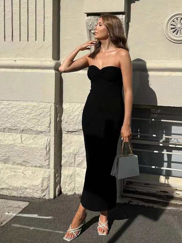 BerryBetty - Ace Stunner Bodycon Slit Long Tube Dress