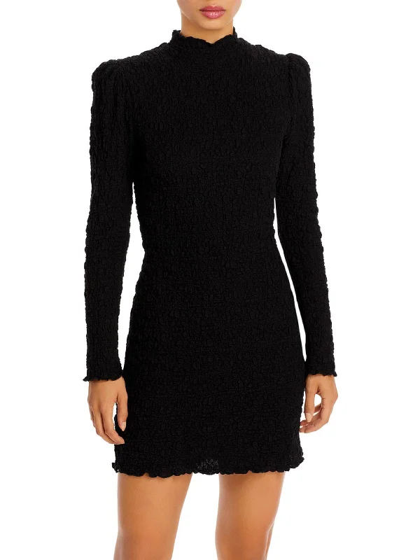 Womens Crinkled Mini Bodycon Dress