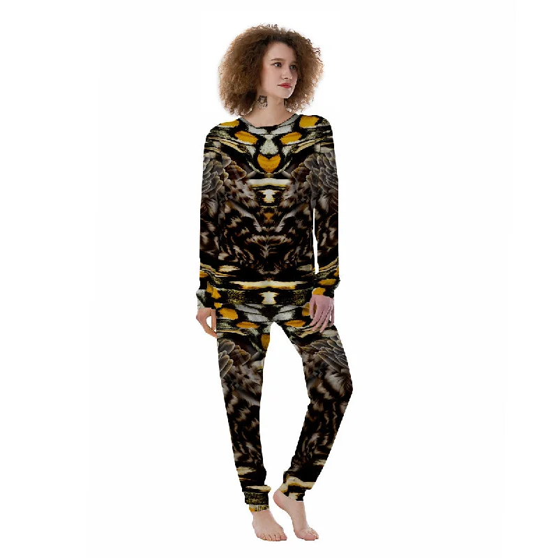 Butterfly Wing Skin Dark And Orange Print Women's Pajamas