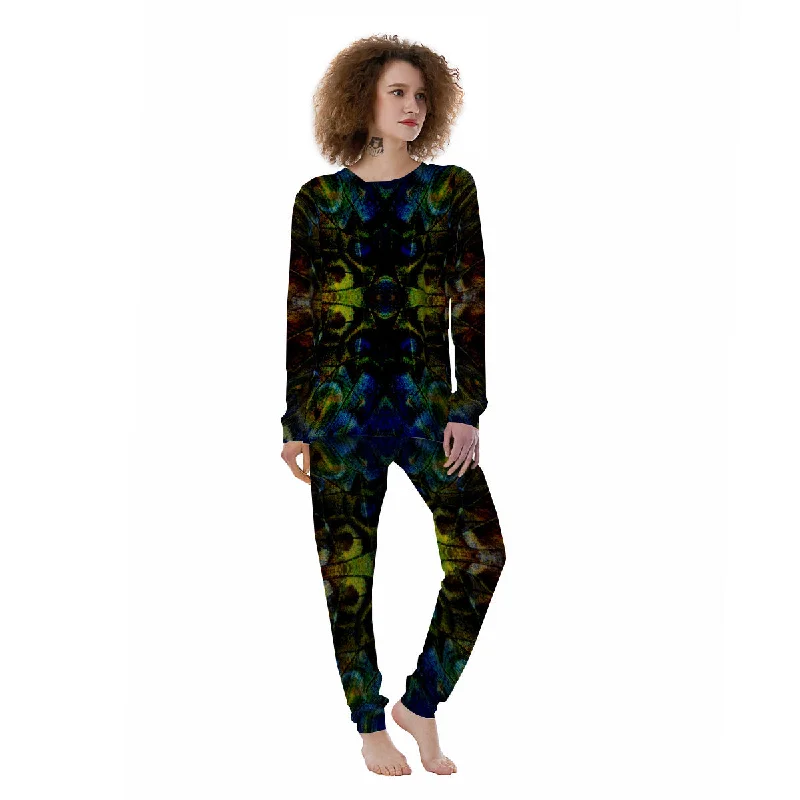 Butterfly Wing Skin Dark Print Women's Pajamas