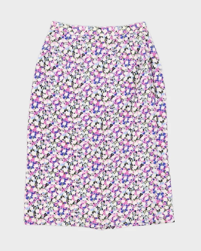 Purple Patterned Pencil Skirt - XS