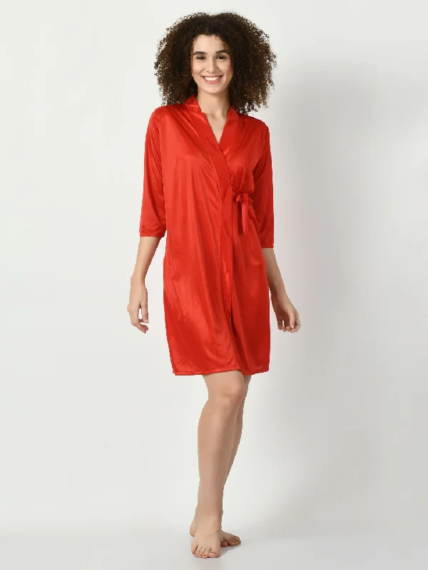 Women's Satin Red Nightdress - Legit Affair