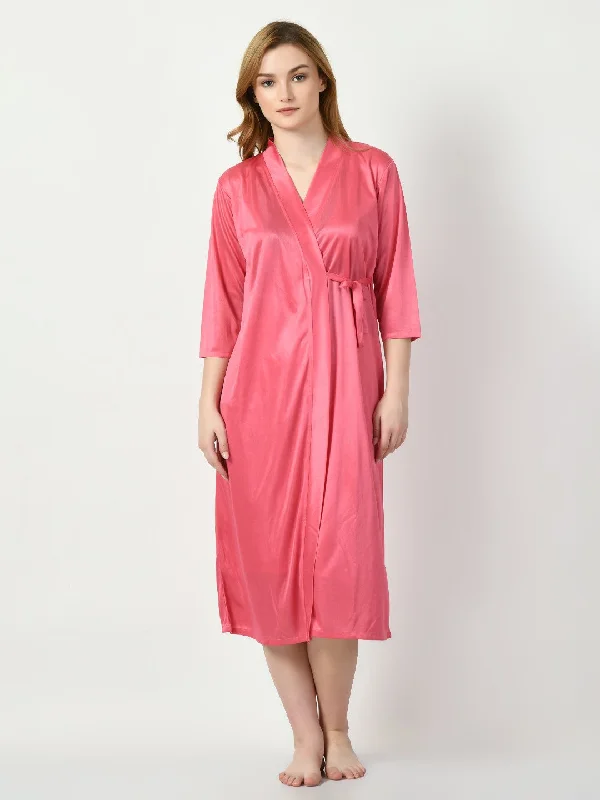 Women's Satin Pink Nightdress - Legit Affair