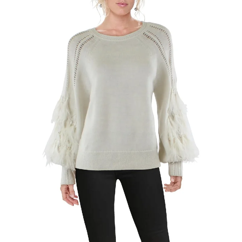 Kai Womens Wool Blend Metallic Pullover Sweater