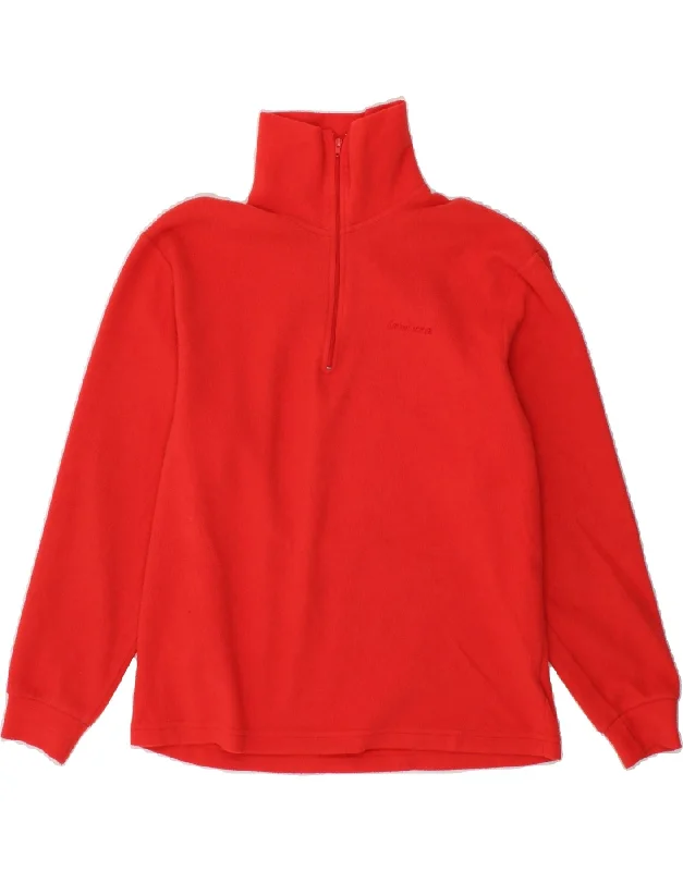 INVICTA Womens Zip Neck Fleece Jumper UK 10 Small Red Polyester