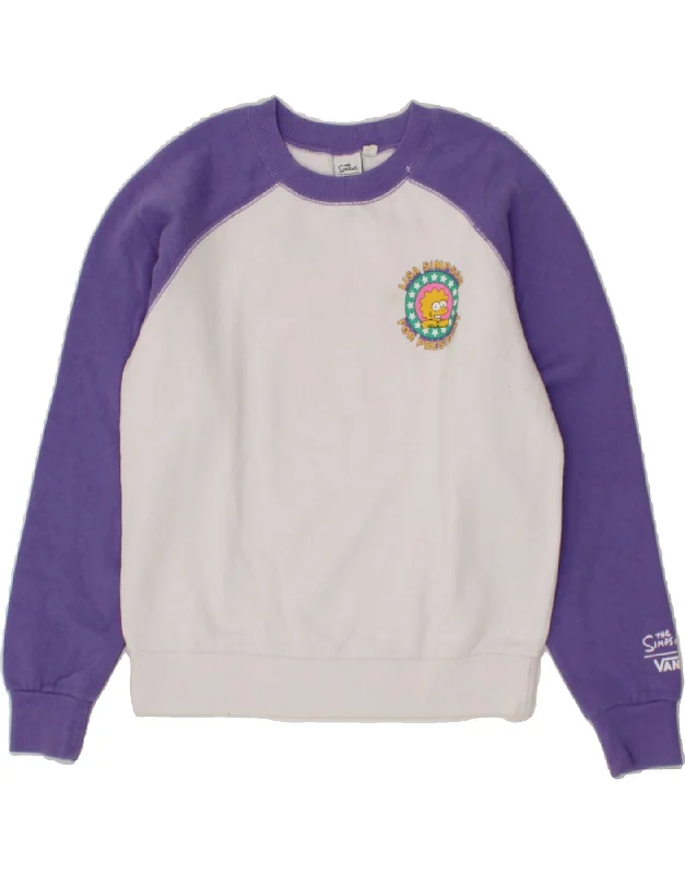 VANS Womens The Simpsons Oversized Sweatshirt Jumper UK 6 XS Purple