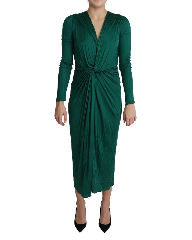 Dolce & Gabbana Emerald  Fitted Silhouette Midi Dress