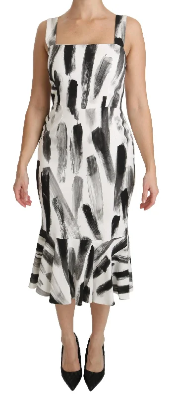 Dolce & Gabbana Printed Sheath Midi Viscose Dress