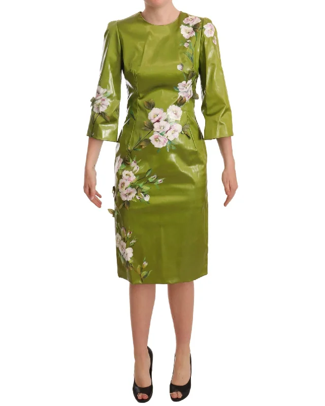 Dolce & Gabbana Floral Embellished Sheath Midi Dress