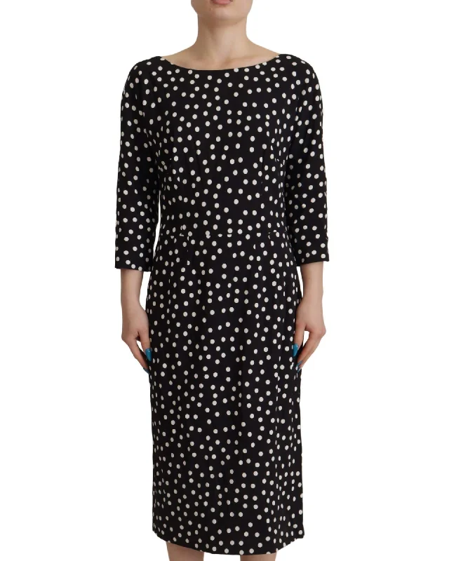 Dolce & Gabbana Polka Dot Sheath Midi Dress