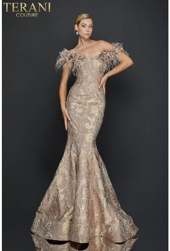 Champagne 8 Terani Couture 1921E0136 Long Formal Prom Dress Sale