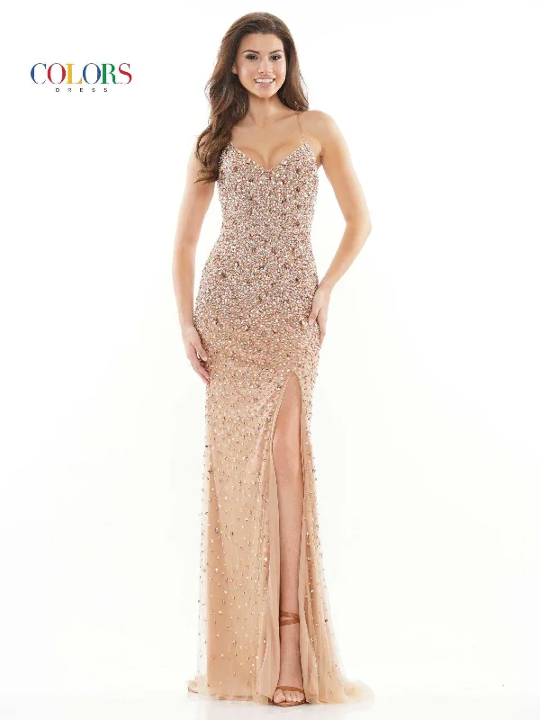 Colors 2725 Colors Long Formal Sext Beaded Prom Dress