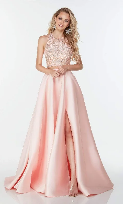 Alyce Paris - 61081 Scallop Lace Halter Ballgown