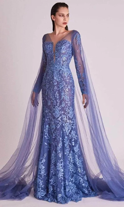 Gatti Nolli Couture OP5706 - Cape Sleeve Lace Evening Gown