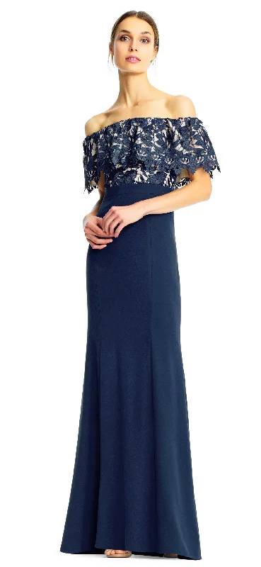 Aidan Mattox - Off-Shoulder Floral Lace Dress MN1E202072SC