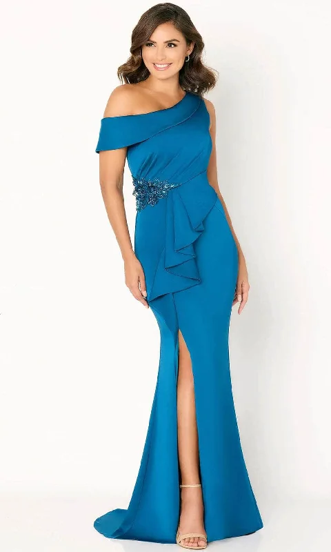 Cameron Blake CB782 - Off Shoulder High Slit Evening Dress