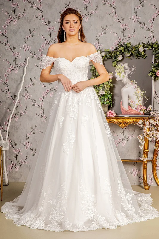 Embroidered Off Shoulder Bridal Gown by GLS Gloria GL3481