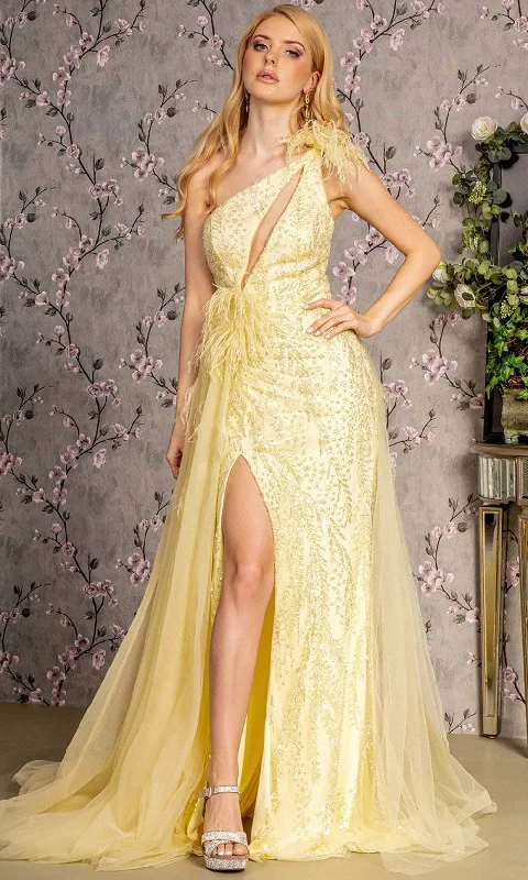 GLS by Gloria GL3278 - Asymmetrical Cut-Out Detailed Gown