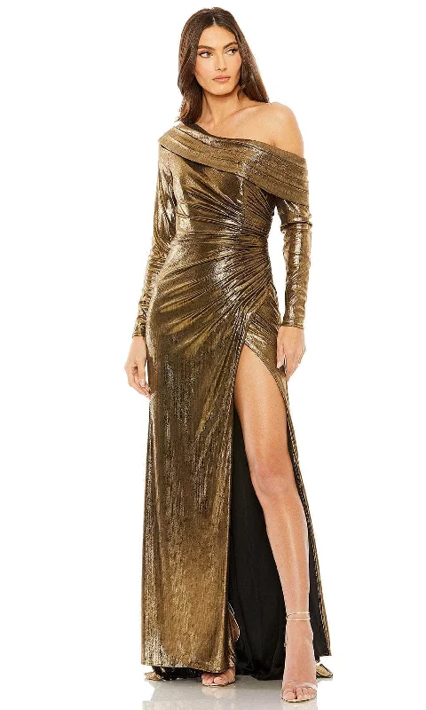 Ieena Duggal 27175 - Asymmetric Metallic Evening Gown