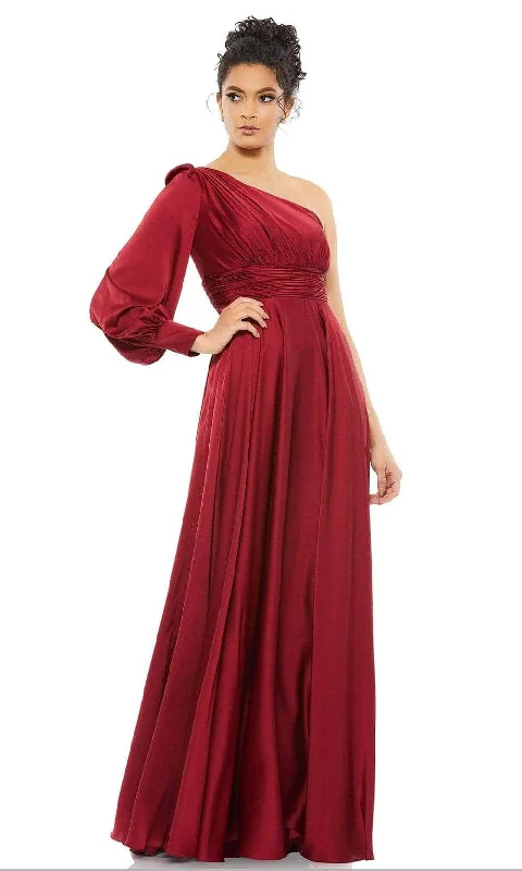 Ieena Duggal 67866I - Blouson Sleeve Satin Evening Gown