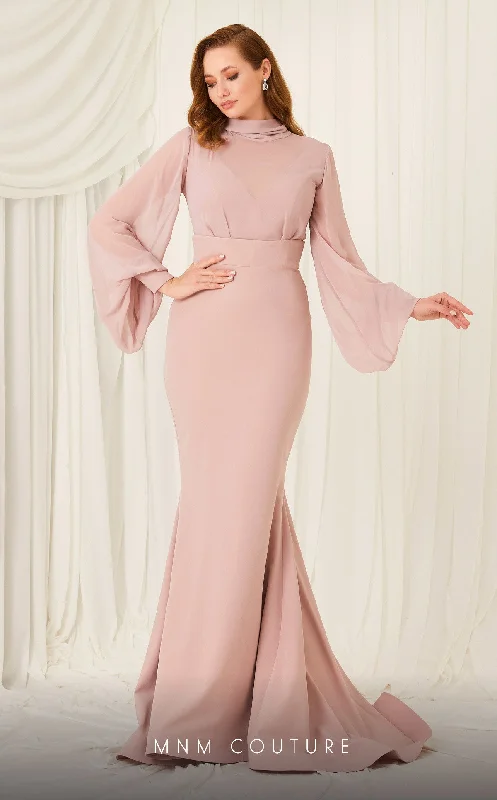 MNM Couture 2637A - Bishop Sleeve Gown