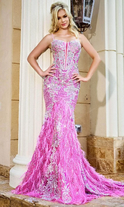 Portia and Scarlett PS24254 - Feather Mermaid Prom Gown