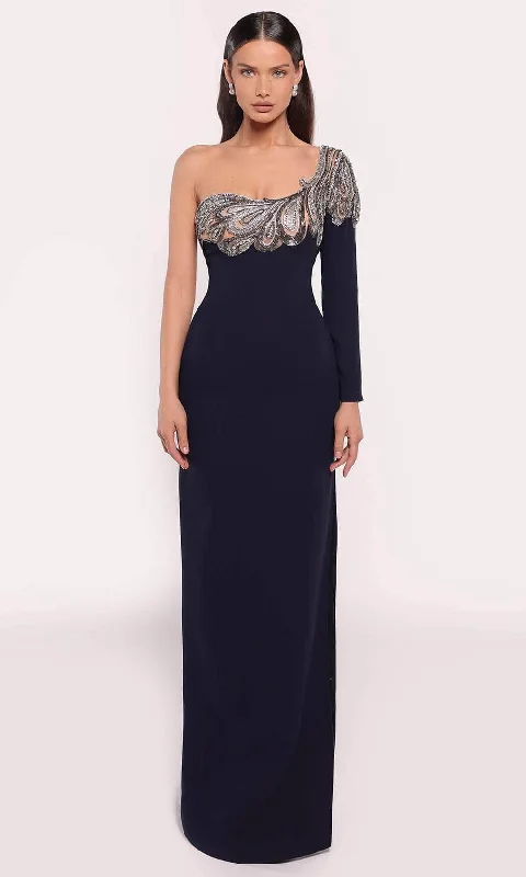 Tarik Ediz 98712 - Beaded One Shoulder Gown