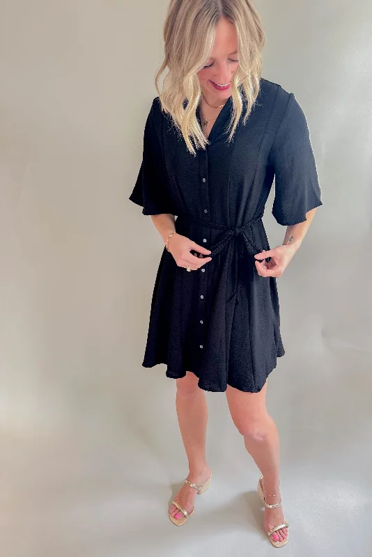 The Tulane Belted Dress (Black)