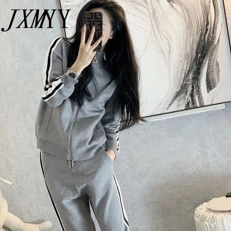 imCharms 2023 Early Spring Ladies Western-Style Wide-Leg Pants CasualSports Comfortable Two-Piece Suit