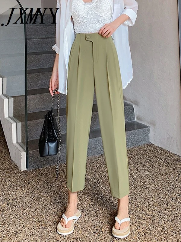 imCharms 2023 Summer Harem Pants High Waist Drape Loose Nine Points Casual Slim All-Match Trousers Women