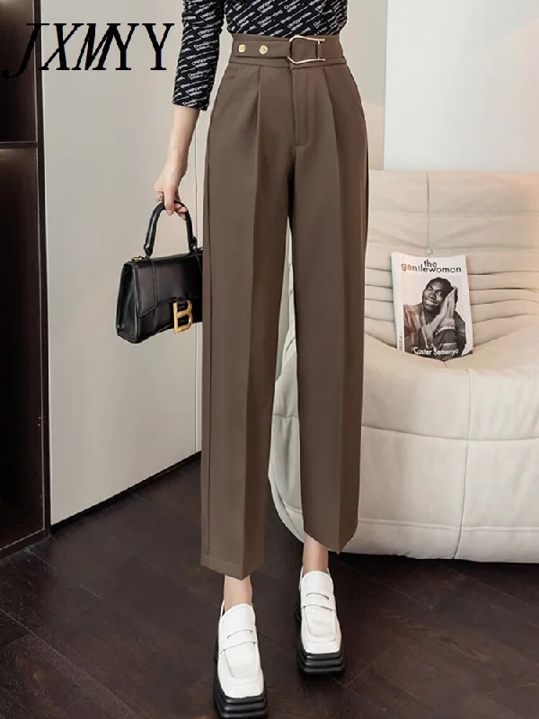 imCharms Korean Version Of High Waist Casual Nine-Point Pants 2023 Autumn And Winter Commuter Trousers Slim Suit Pants