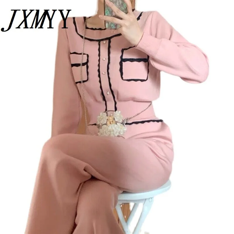 imCharms Suit Autumn 2023 Female Elegant Temperament Casual Wide Leg Pants Two-Piece Suit