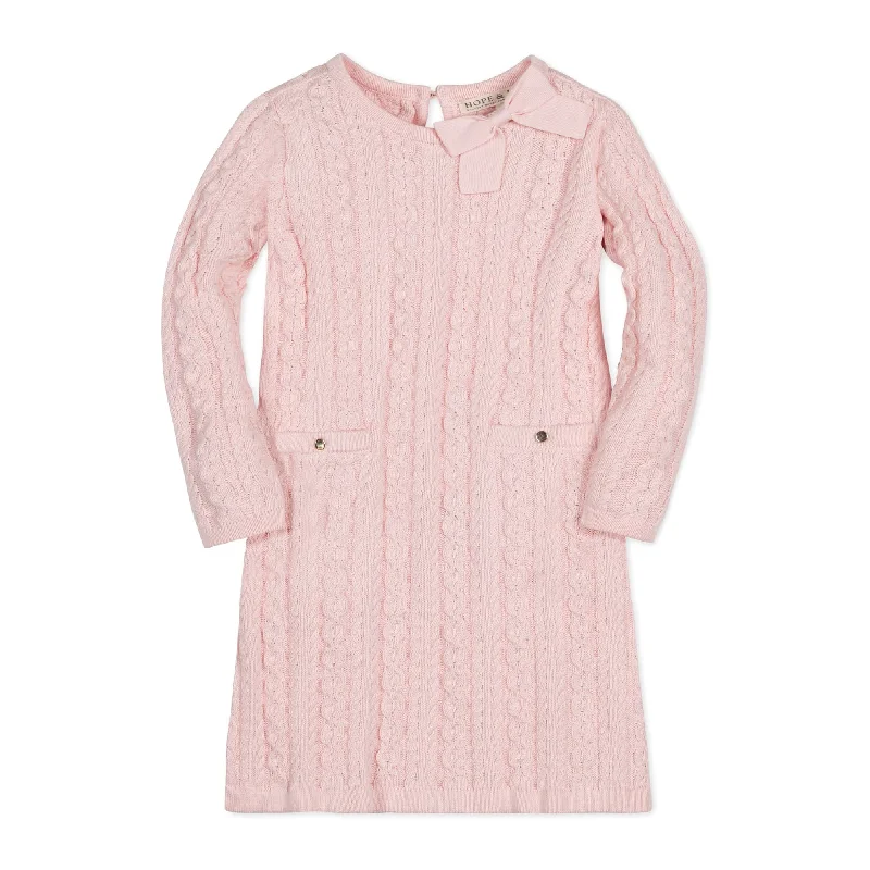 Organic Cable Bow Sweater Dress - Baby