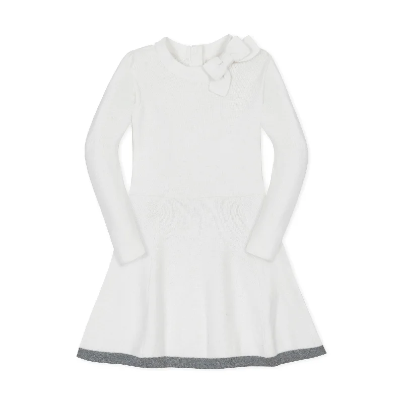 Organic Mock Neck Bow Detail Sweater Dress - Baby