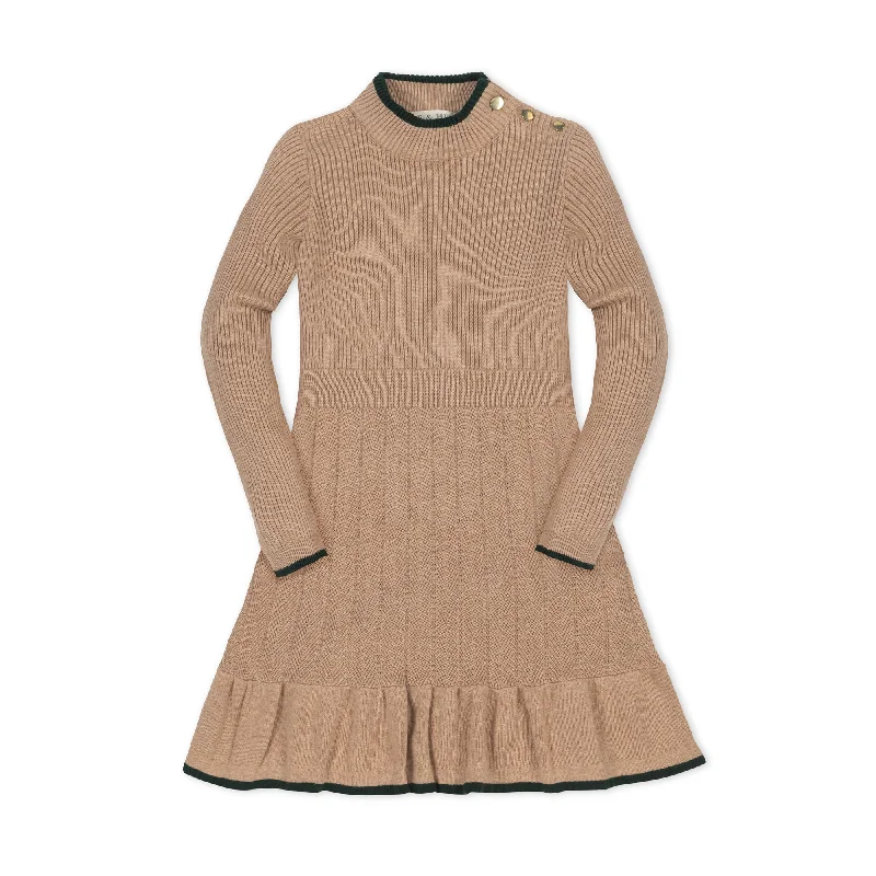 Organic Mock Neck Flounce Sweater Dress - Baby