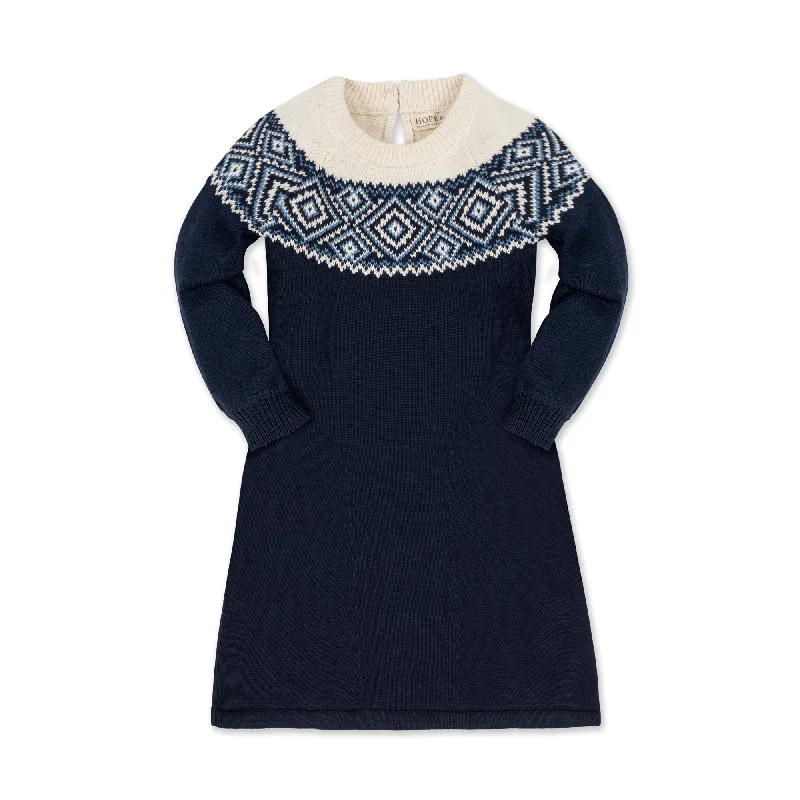 Organic Fair Isle Raglan Sweater Dress - Baby