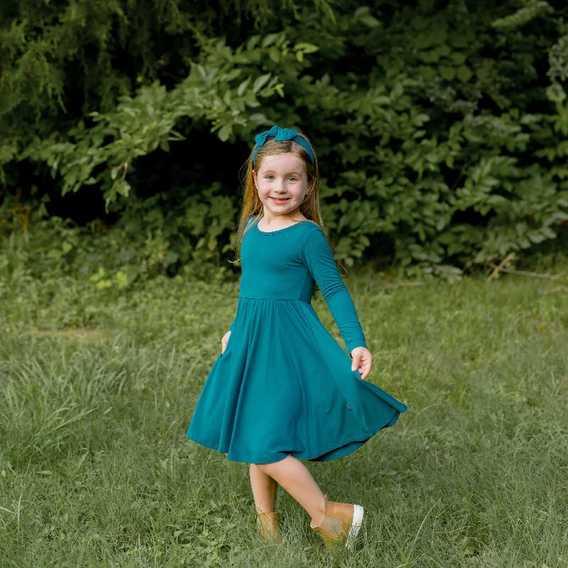 Long Sleeve Twirl Dress in Loch