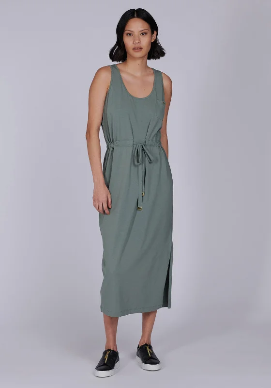 Barbour International Womens Qualify Midi Dress, Army Green