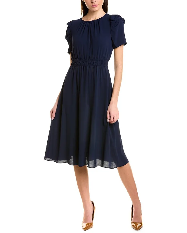 London Times Bubble Crepe Midi Dress