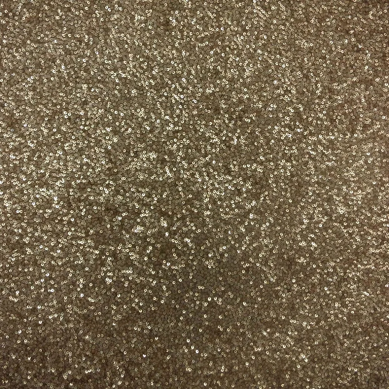 Bronze Sequin On Georgette Ground