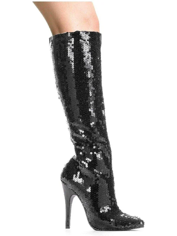 Ellie Shoes E-511-Tin 5" Heel with Sequins Women's Knee Boot.