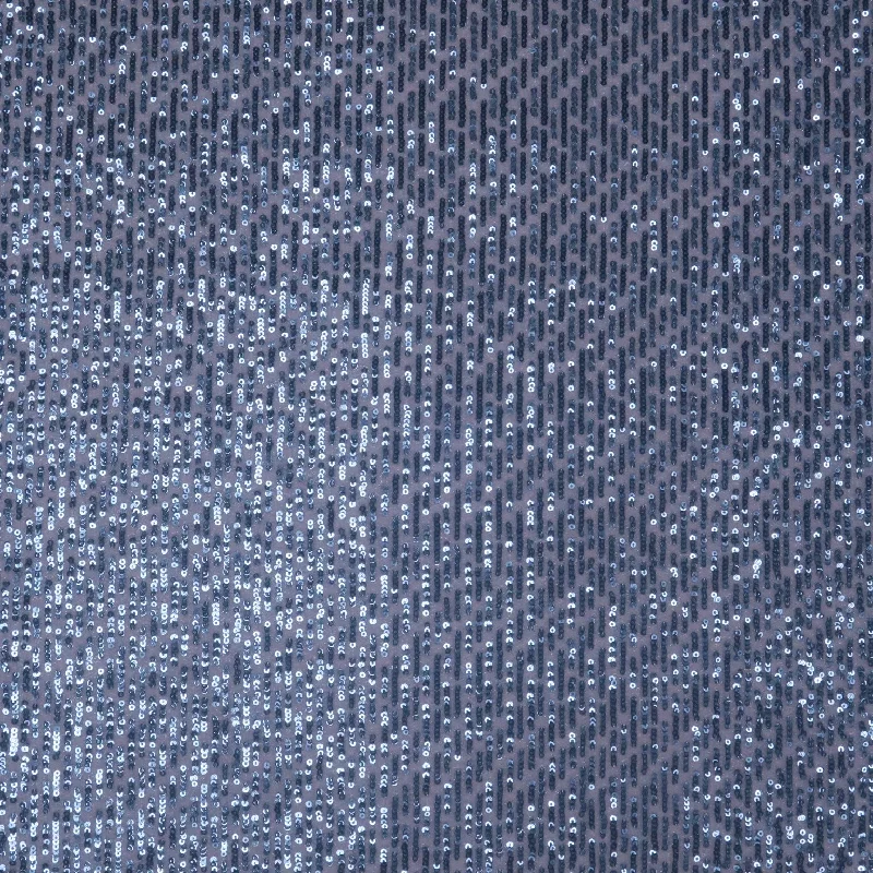 Light Blue Plain Fully Mid Size Multi-Sequins Fabric