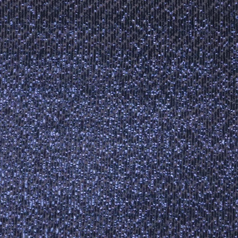 Navy Plain Fully Mid Size Multi-Sequins Fabric