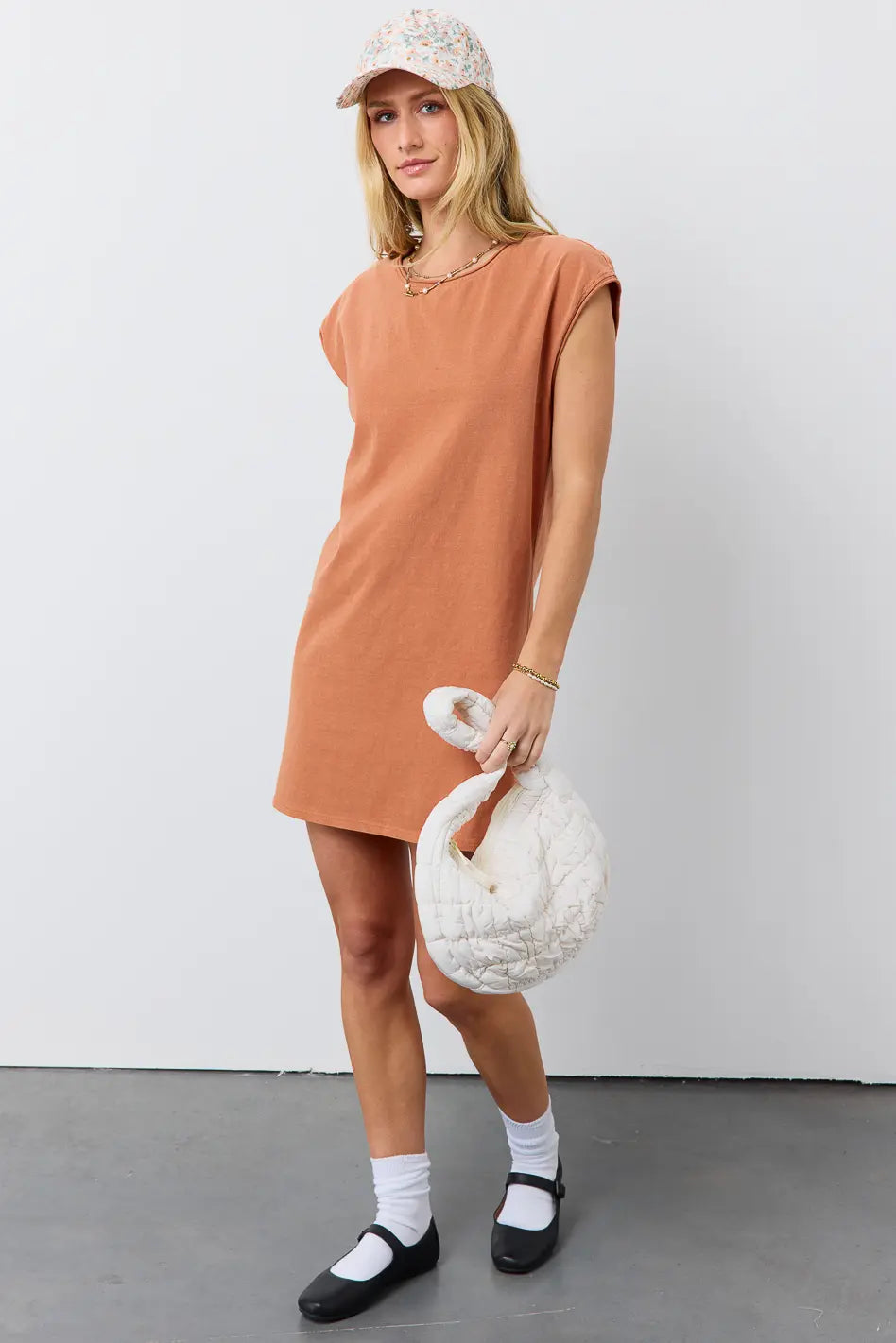 Elena T-Shirt Dress in Clay - FINAL SALE