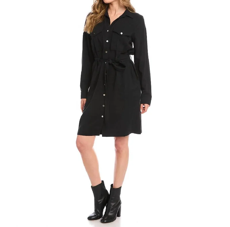 Shirt Dress In Black